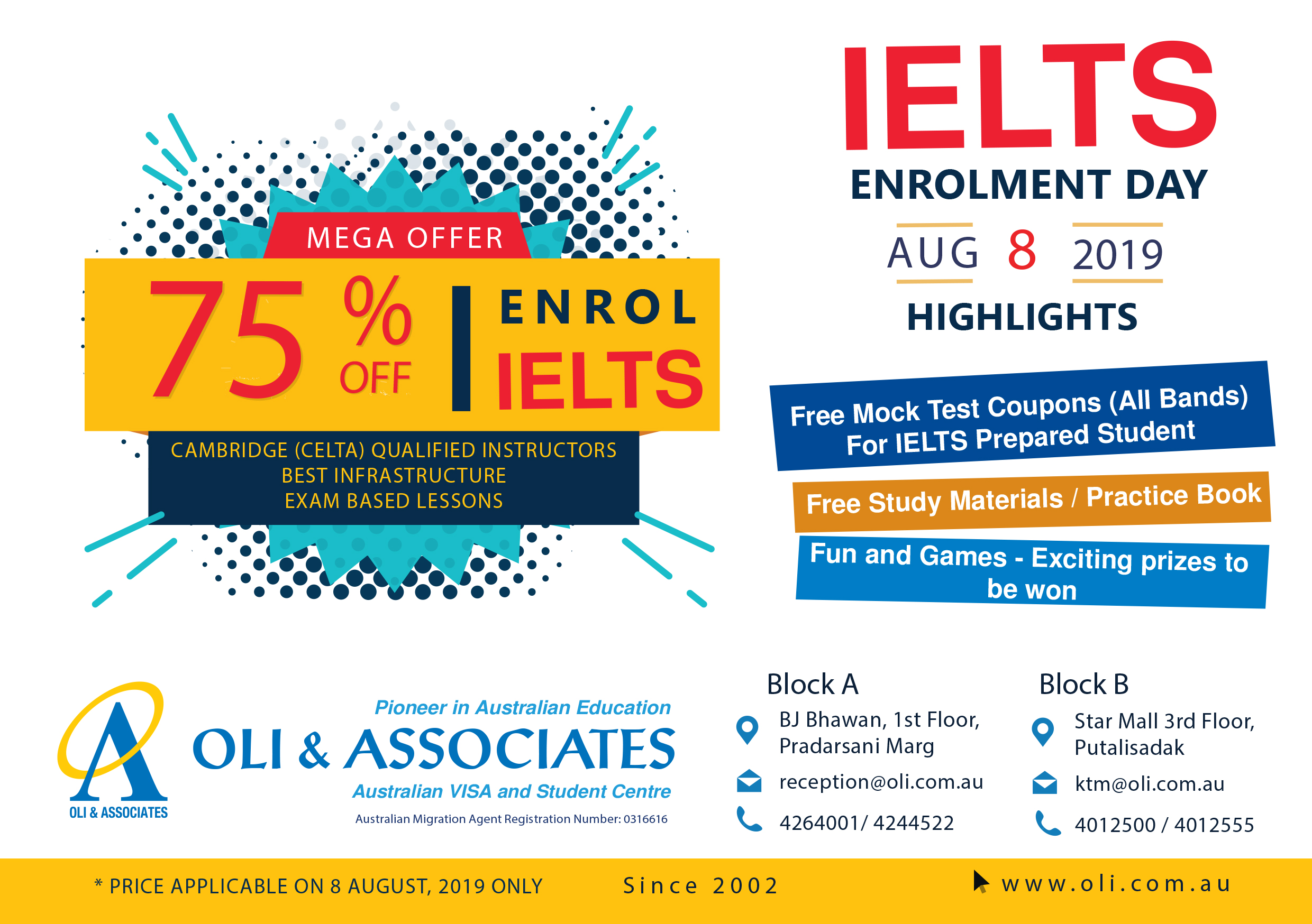 IELTS Enrolment Day - 75% Off On IELTS Preparation Class